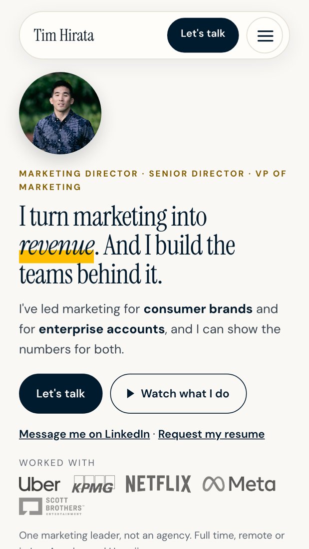 The homepage of this site today, on a phone